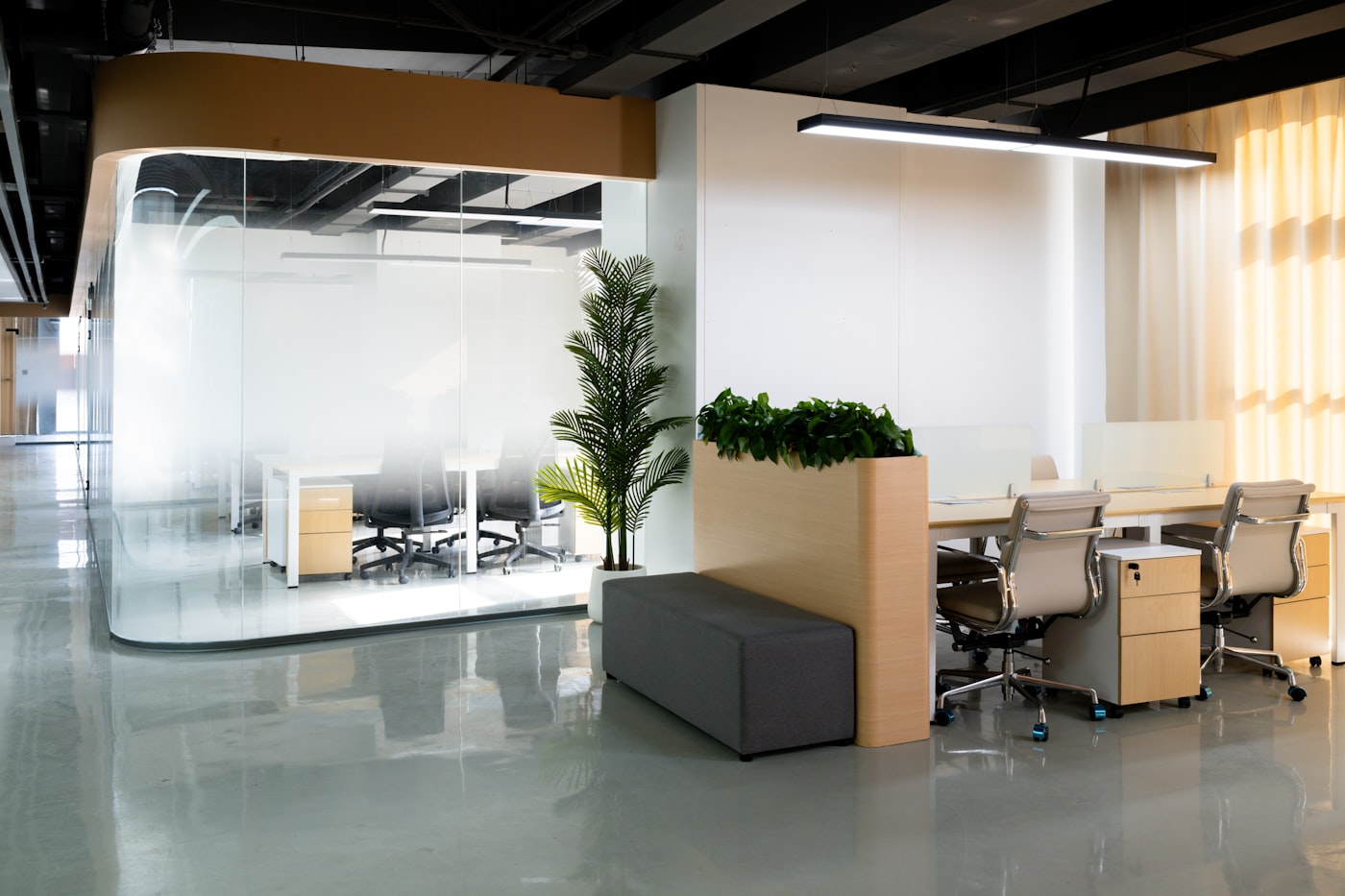 Privacy window film on office glass
